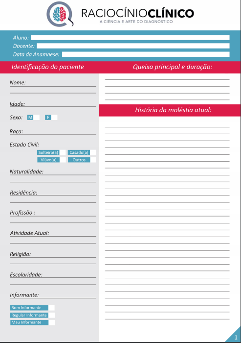 ROTEIRO DE ANAMNESE - RESUMO - Raciocínio Clínico